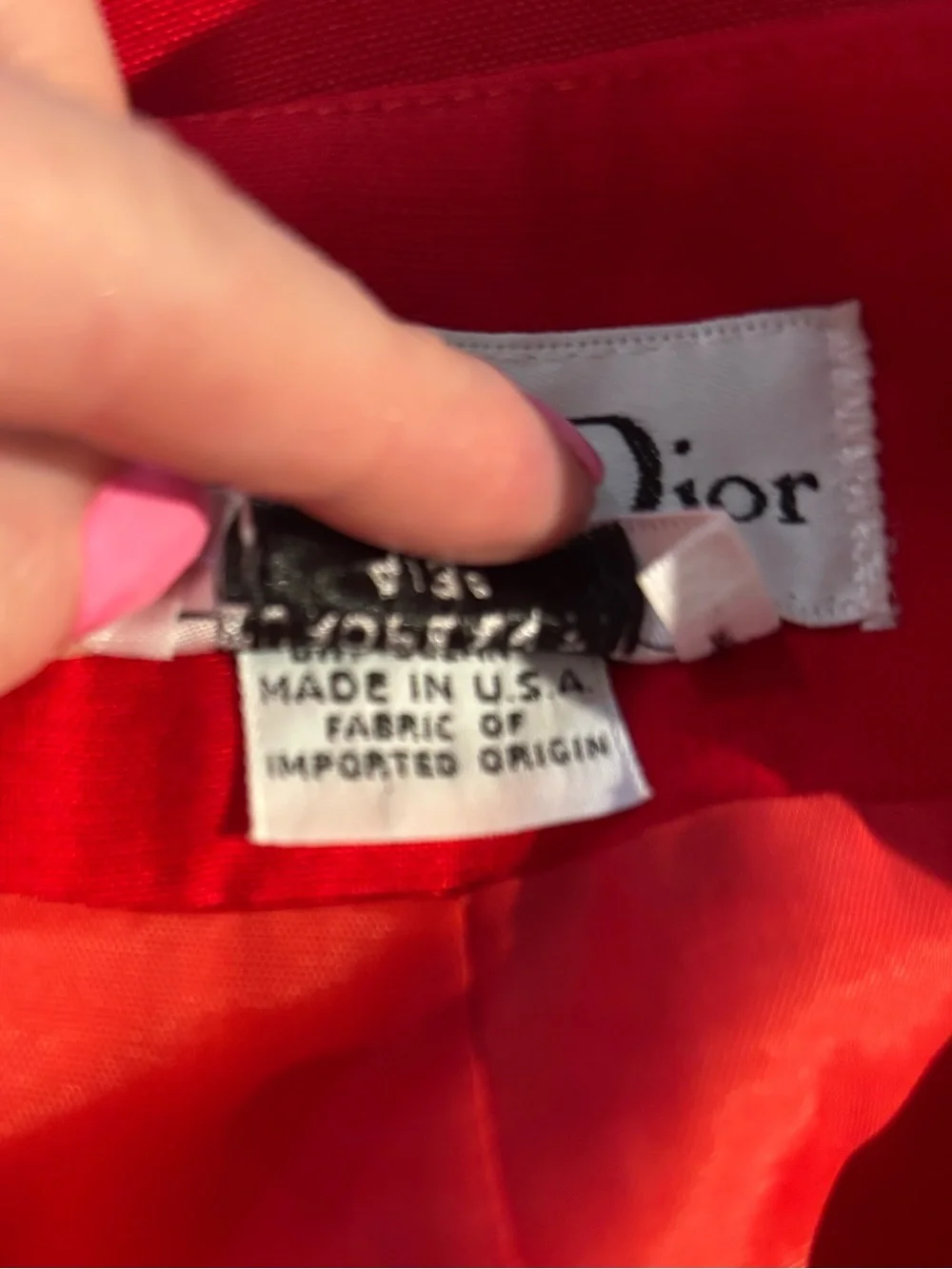 LIKE NEW CHRISTIAN DIOR Vintage Red Zip Up Blazer With Gold Detail Size 4